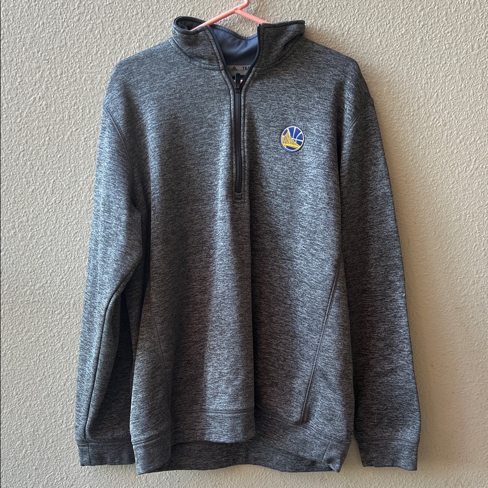 adidas Men's Heather Gray Zip-Up Sweater